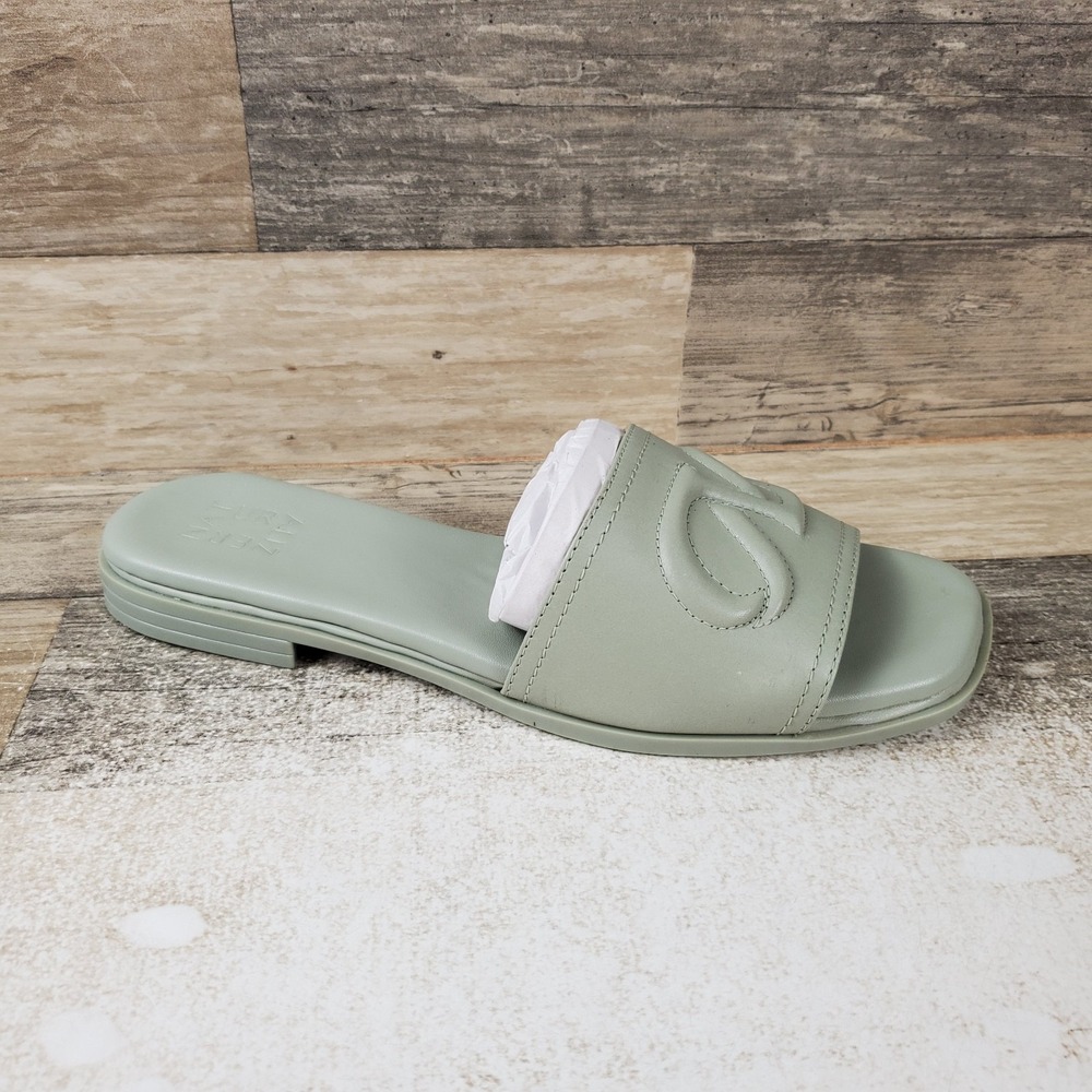 Naturalizer Genevieve Womens Slide Sandal Sz 8.5 Comfort Pistachio Green Leather